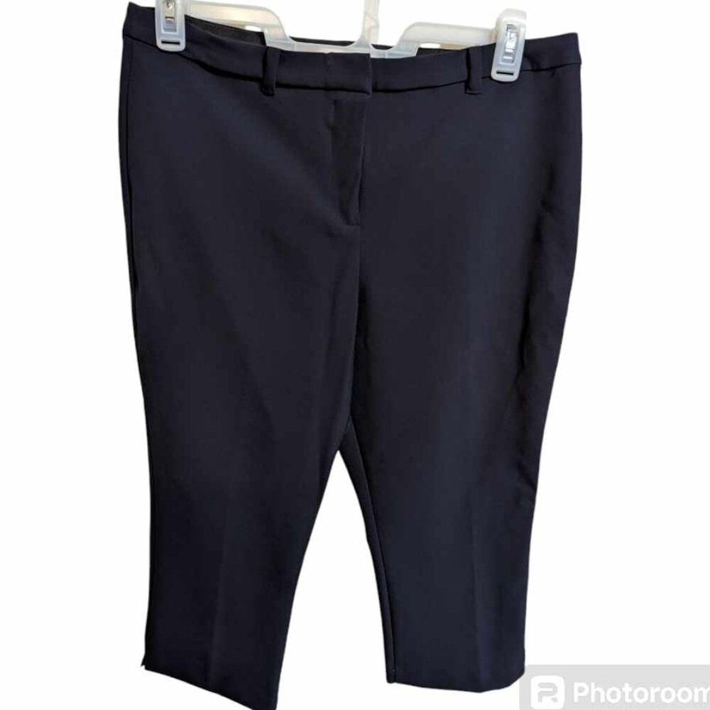 LIZ CLAIBORNE women's capri pull on pants navy bluevsize 14P W-143
